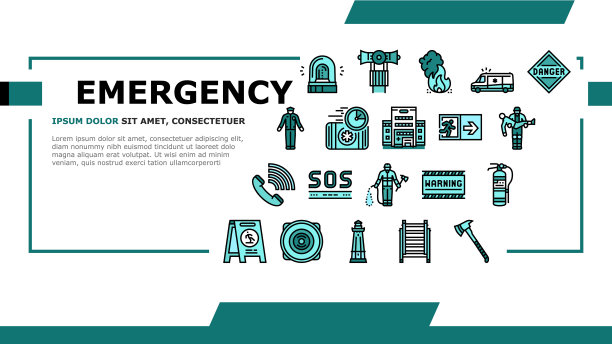 紧急协助事故着陆头矢量图片下载