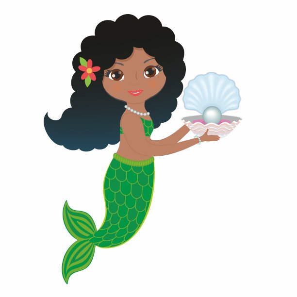 美人鱼寻找珍珠。矢量插图。图片下载