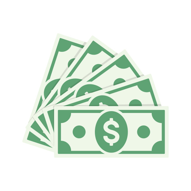 折叠在扇子里的卡通美钞。矢量插图孤立在白色背景图片下载