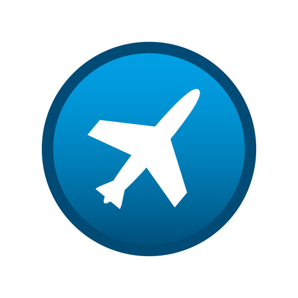 飞机圆形媒体图标在白色背景矢量图片下载