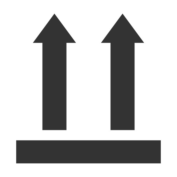 一面图标。交付的象征。标记易碎箱矢量。图片下载