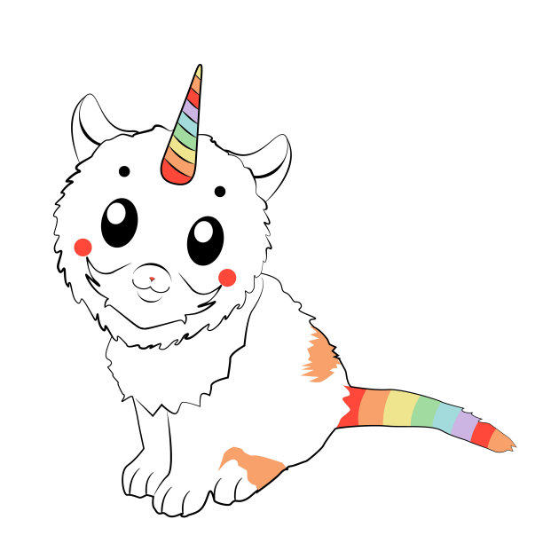 可爱的小猫独角兽图片下载