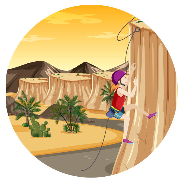 沙漠攀岩徽章图片下载