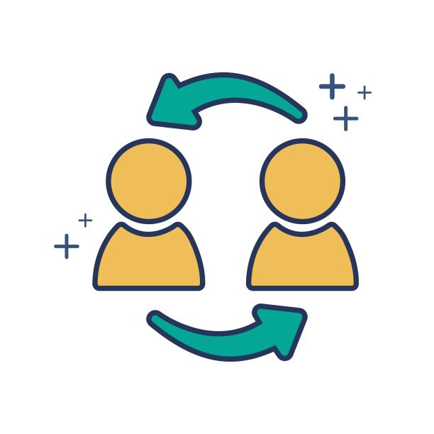 消费者对消费者:C2C图标矢量插图字形风格设计与颜色和加号。孤立在白色背景。图片下载