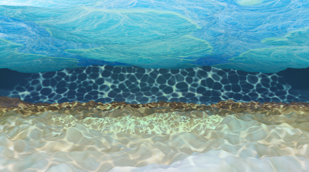 沙质海底，逼真的3d插图。海底,3 d渲染。旅游、度假、潜水的概念。图片下载