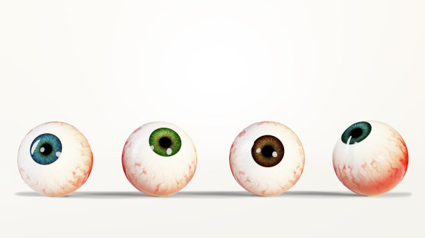 逼真的人类眼球，3d渲染。白色背景上逼真的眼睛。三维演示图片下载