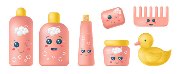 3d婴儿洗漱用品套装图片下载