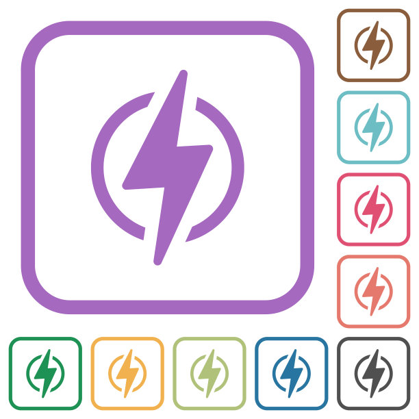 简单的圆形闪电图标图片下载