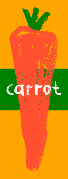 维生素A标签与矢量胡萝卜铅笔纹理。手绘胡萝卜背景。图片下载