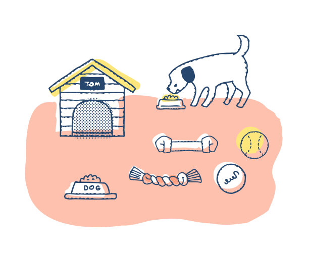 各种与狗有关的物品图片下载