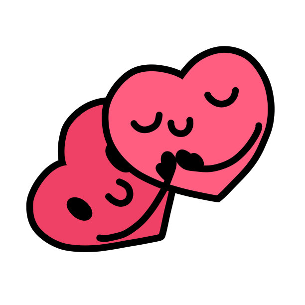 心的性格。情人节的心形卡通。股票矢量平面贴纸插图在白色背景。图片下载