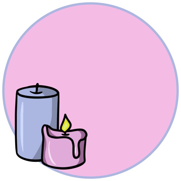 香薰蜡烛，放松和水疗，圆卡与空空间复制，矢量图片下载