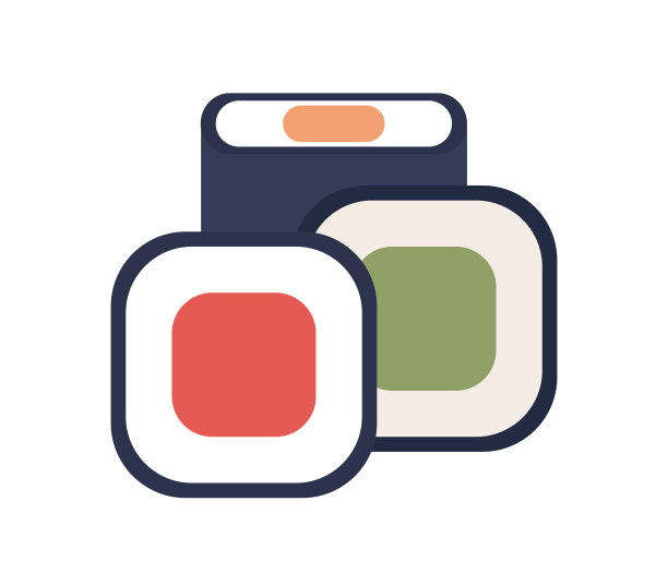 寿司卷图标。传统的日本食品概念。矢量平面插图图片下载