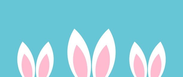 兔子耳朵可爱有趣的复活节背景。图片下载