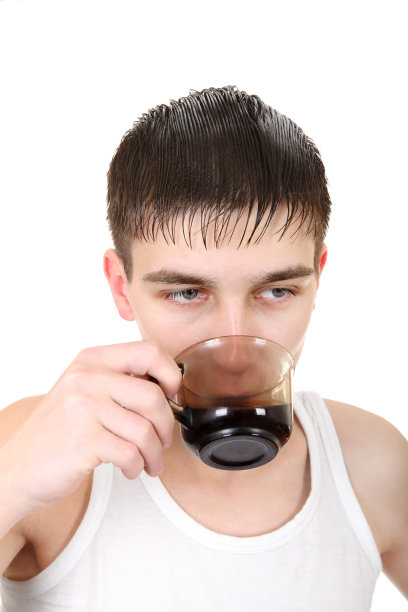 青少年喝咖啡图片下载