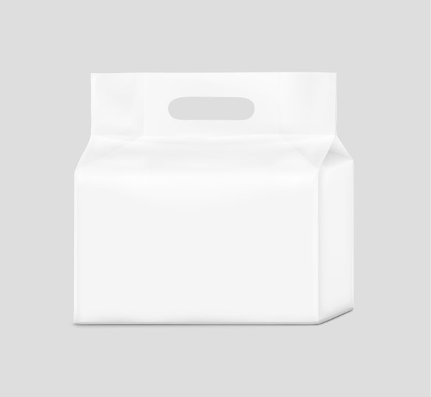 带把手孔模型的站立包。图片下载