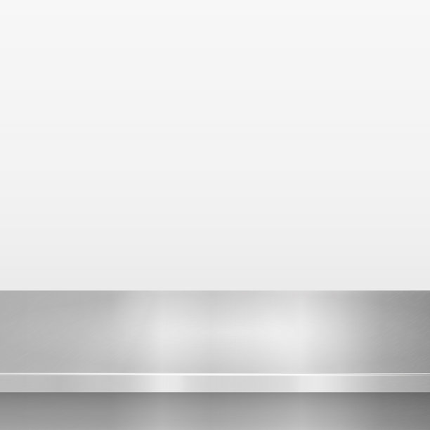 金属厨房台面，铁的纹理，白色背景上的大桌子-矢量图片下载