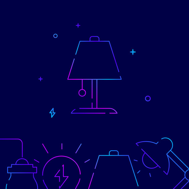 台灯腿上渐变线图标，矢量插图图片下载