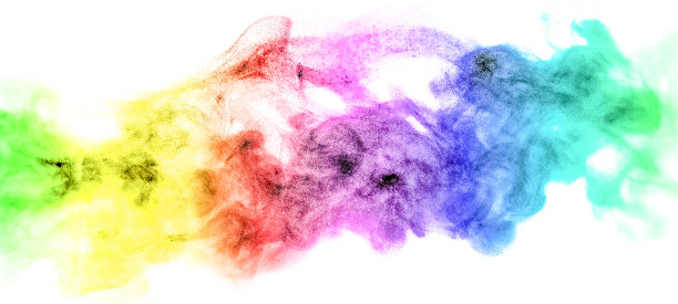 五彩彩虹色粉尘爆炸。图片下载