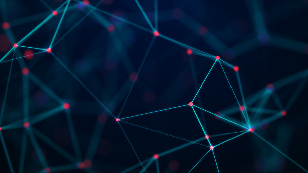 用点和线相连的抽象插图。数字网络背景。科学的概念，技术。3 d图片下载