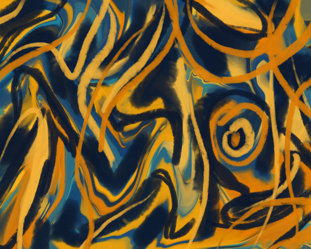 抽象背景绘制的数字，橙色和蓝色的颜色图片下载