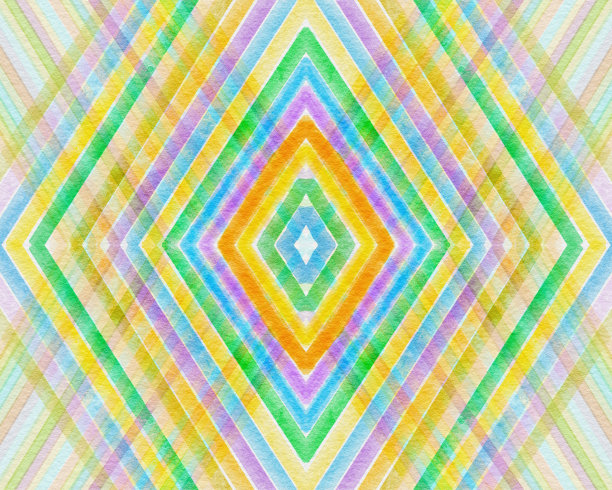 在有纹理的纸上用水彩和彩虹色画的菱形图片下载