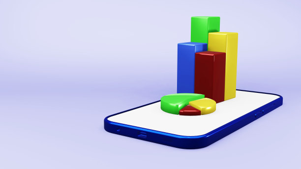 智能手机无框架的空白屏幕模板，具有3d业务图和图表char，用于信息图或演示3d现实手机。图片下载