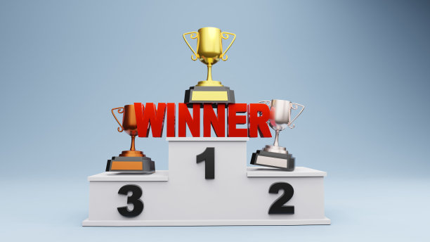 带金杯的颁奖台3D渲染图片下载