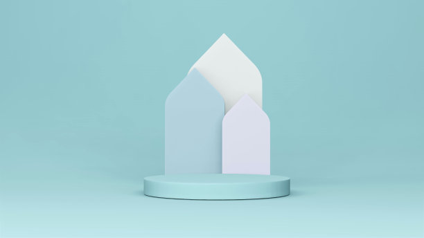 台阶舞台讲台舞台背景与阿拉伯拱门。三维渲染图片下载