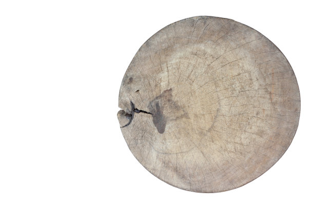 木制砧板是隔离在白色背景上的泰国人的厨房设备。图片下载