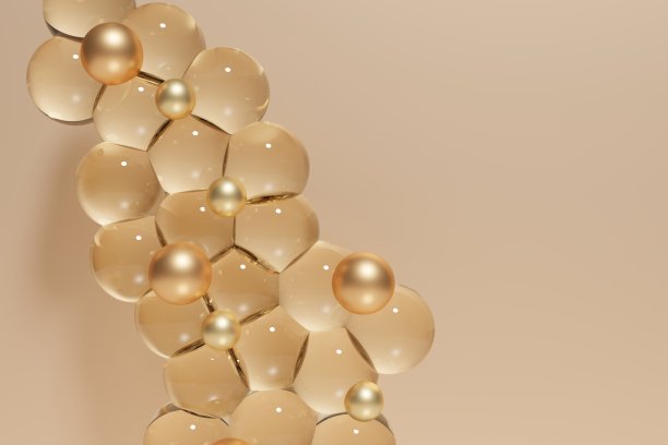 美丽的金色液滴的脸血清为您的美容项目渲染图片下载