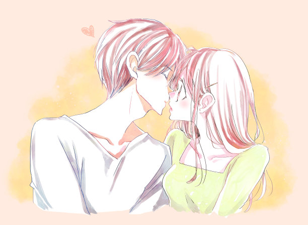 男人和女人试图接吻图片下载