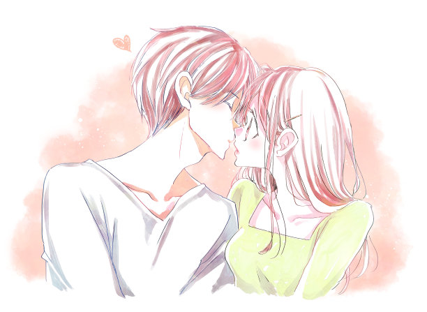 男人和女人试图接吻图片下载