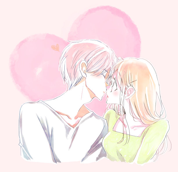 男人和女人试图接吻图片下载