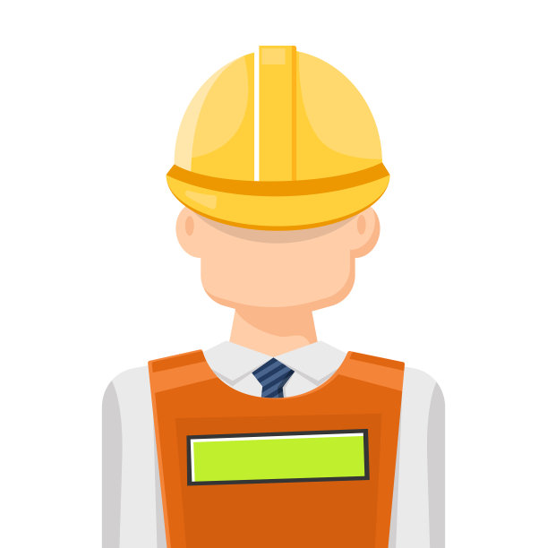 彩色简单平面矢量建筑工人，图标或符号，人的概念矢量插图。图片下载