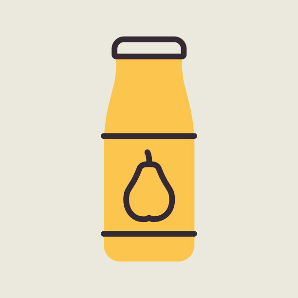 一瓶梨汁矢量图标图片下载