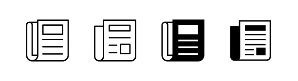 报纸图标设计元素适合网站，印刷设计或应用程序图片下载