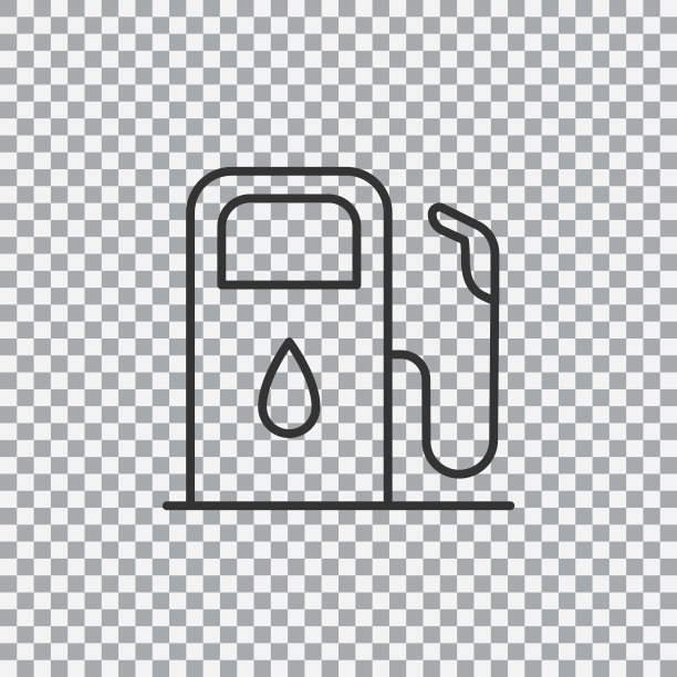 加油站轮廓图标孤立的透明背景。矢量插图。图片下载