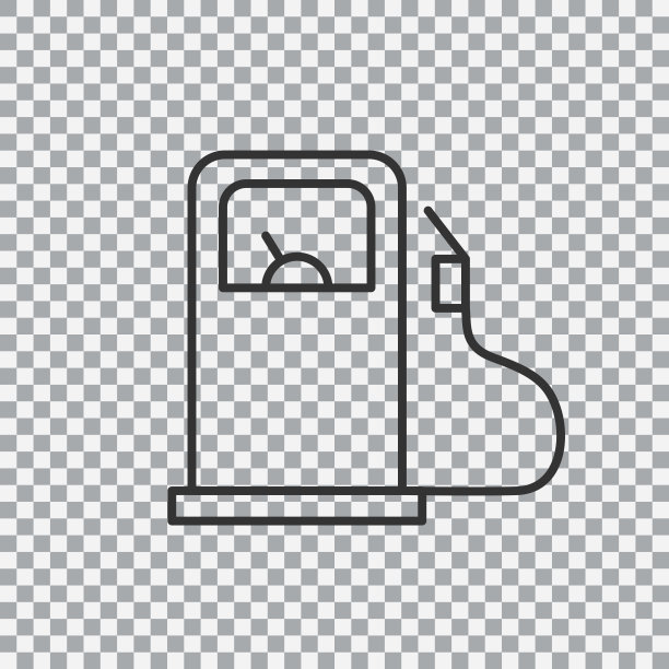 加油站轮廓图标孤立的透明背景。矢量插图。图片下载
