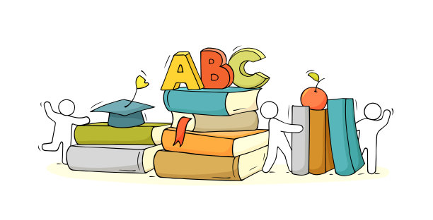 小人读书素描图片下载