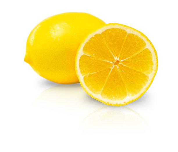成熟的柠檬分离在白色图片下载