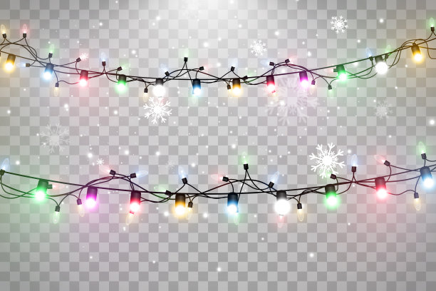 透明背景上轻花环的矢量插图。图片下载