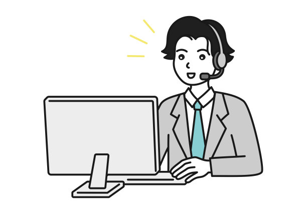 剪辑艺术形象的一个男性操作员回答一个问题，在客户支持。图片下载