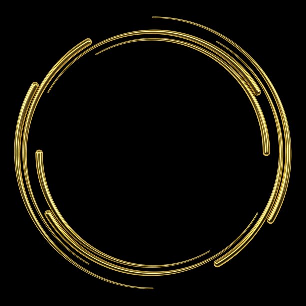 优雅的豪华圆形装饰金框架。图片下载