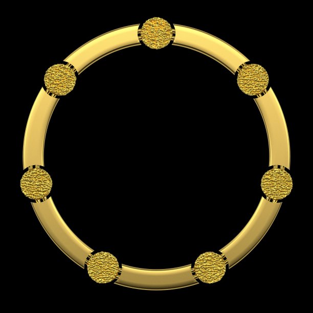 优雅的豪华圆形装饰金框架。图片下载