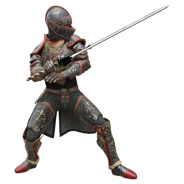 中世纪骑士盔甲孤立的白色背景3d插图图片下载