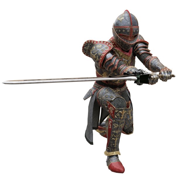 中世纪骑士盔甲孤立的白色背景3d插图图片下载