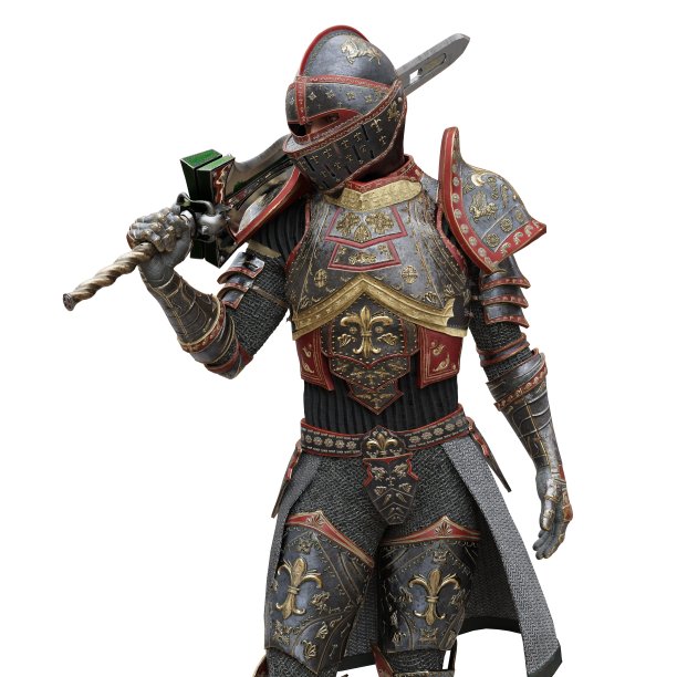 中世纪骑士盔甲孤立的白色背景3d插图图片下载