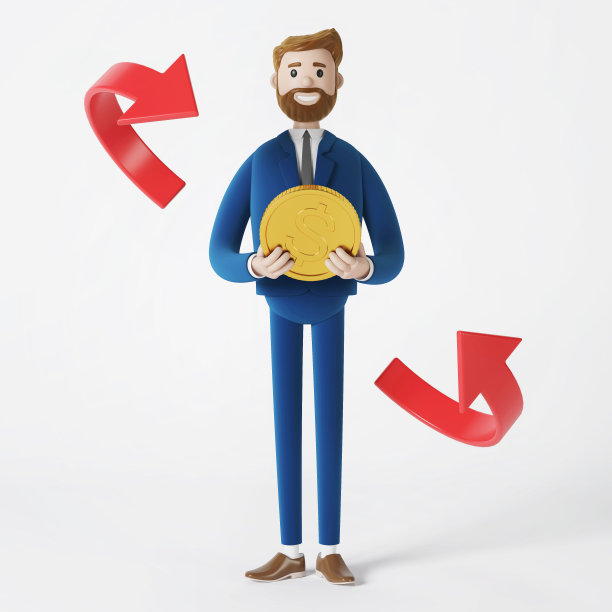 超市夜未眠服务。金币卡通人物。退款和数字支付的概念。3 d渲染。图片下载