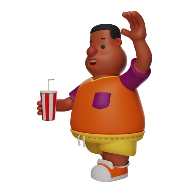 可爱的大男孩3D卡通人物向他的朋友们问好图片下载